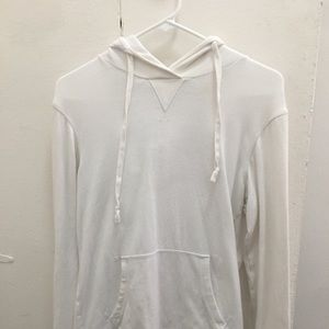 Cotton white hodded sweater